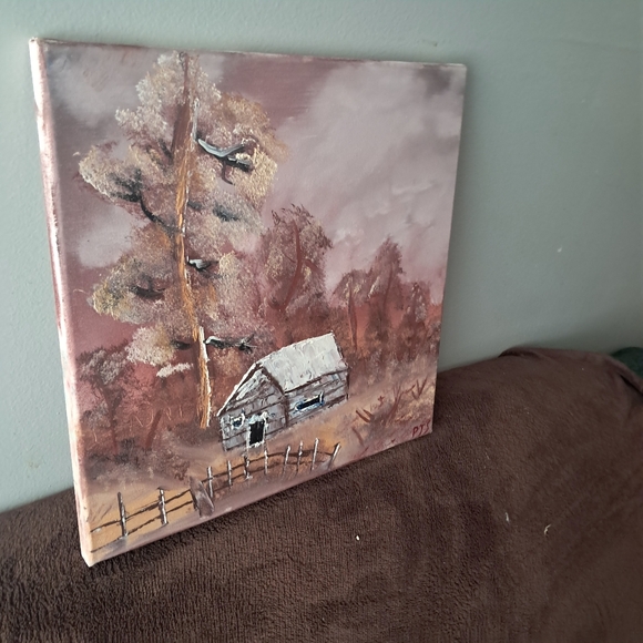 Bob Ross Inspired Hand Painted Canvas Oil Paint Landscape Woods - Picture 3 of 6